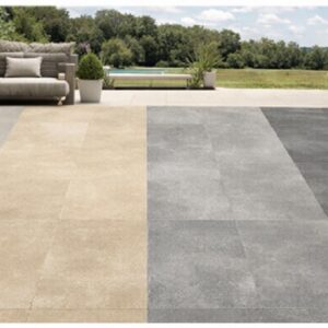 Carreaux de terrasse effet ciment - Série CEMEN (45x45 cm) - Dimensions: 45x45 cm - Coloris: Taupe