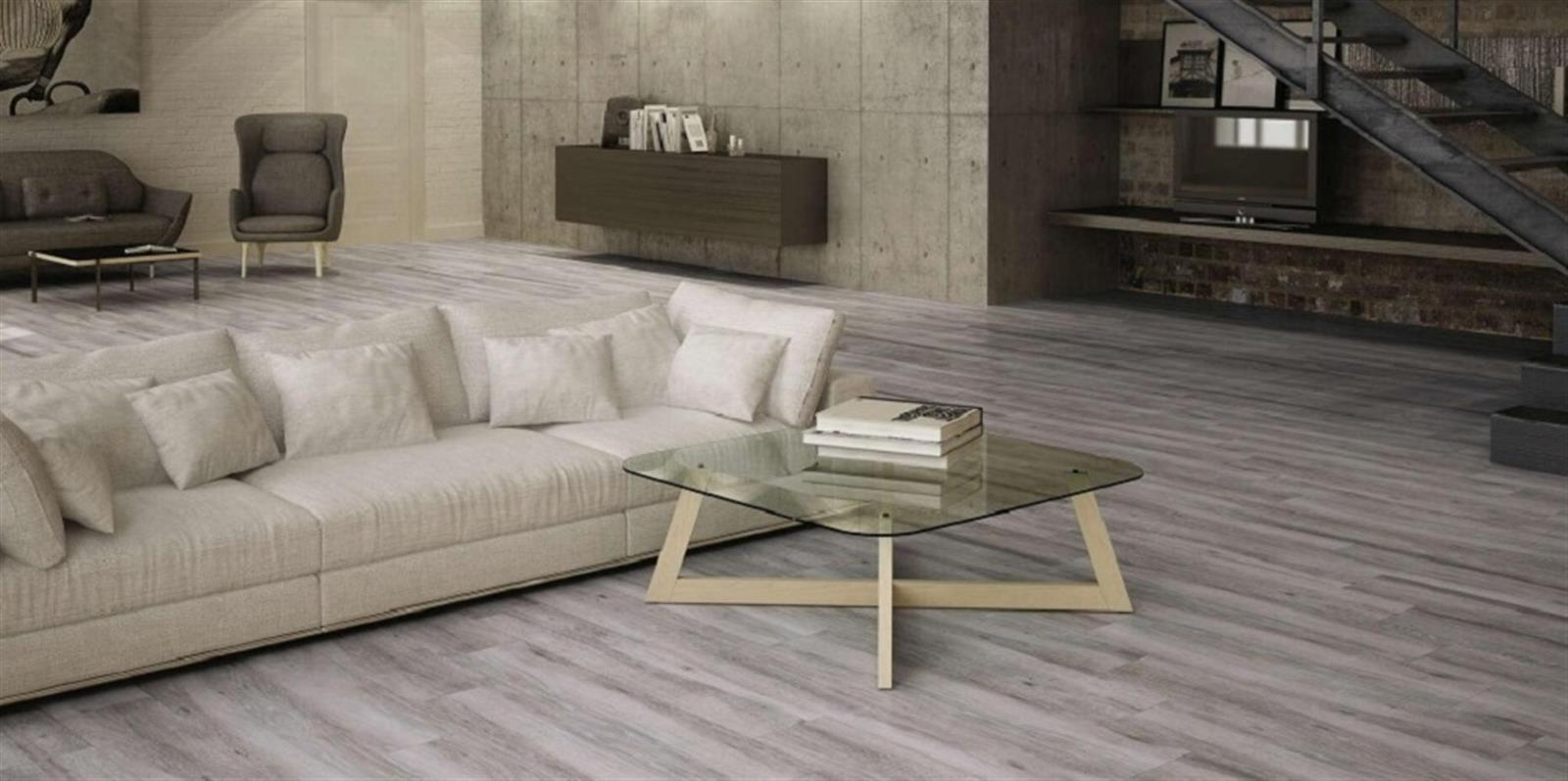 Carrelage de sol effet bois - Série ATELIER (23,3 x 120 cm) - Dimensions: 23.3x120 cm - Coloris: Natural - Non rectifié - Epaisseur: 7.8 mm