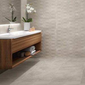Carrelage de sol intérieur effet béton - Série GLADE (59.7x59.7 cm) - Branco mat non rectifié