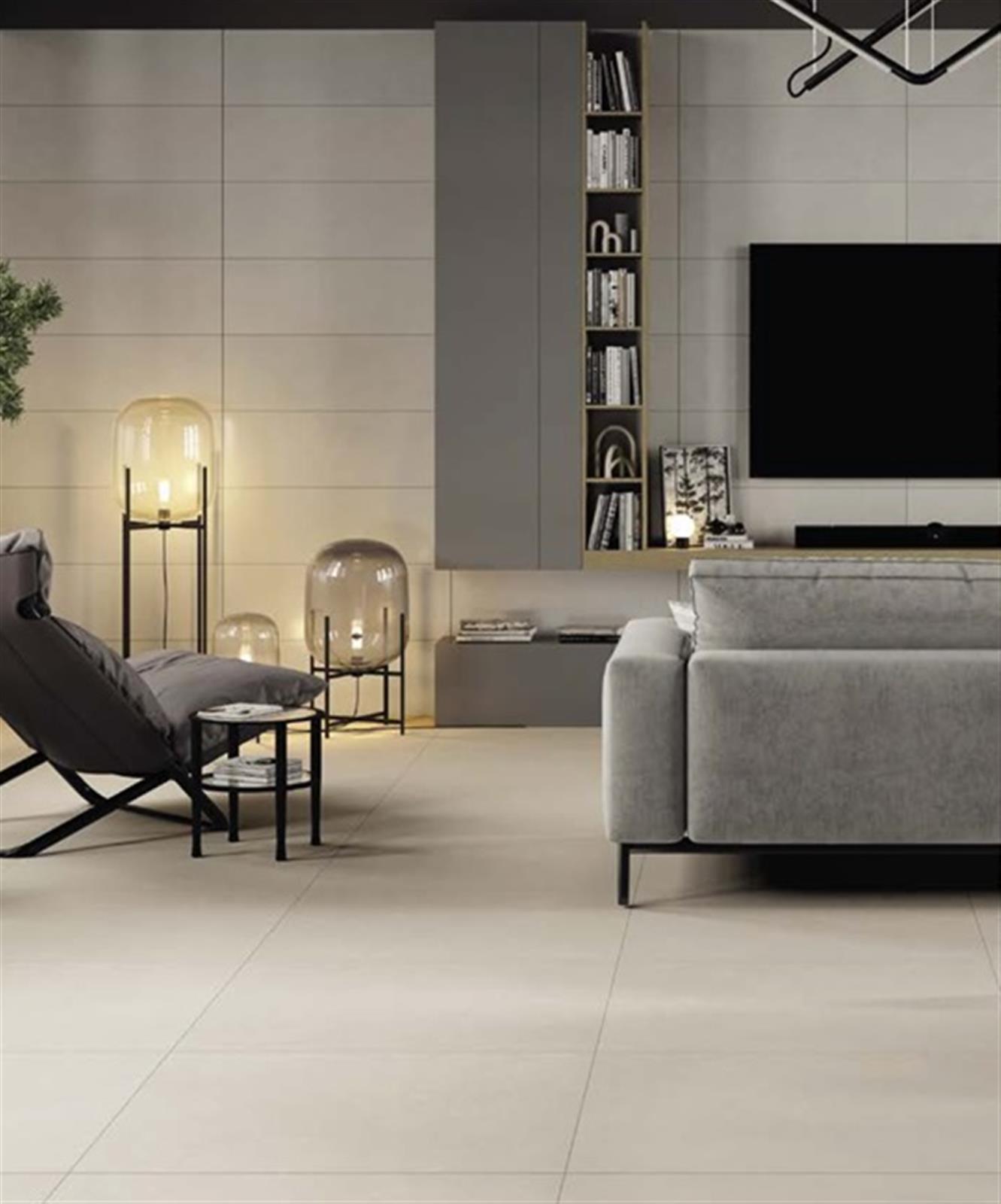 Carrelage de sol intérieur effet pierre - Série CARGEMMA (44.7x44.7cm) - Dimensions: 44.7 x 44.7 cm - Coloris: Silver mat