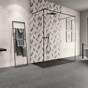 Carrelage d'intérieur - Faïence imitation pierre - Série ANTICA - Dimensions : 24,7 x 44,7 cm - Grey