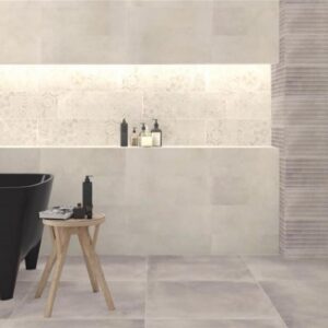 Carrelage d'intérieur imitation béton - Faïence - Série CLARENS - Dimensions: 20 x 60 cm - GRIS