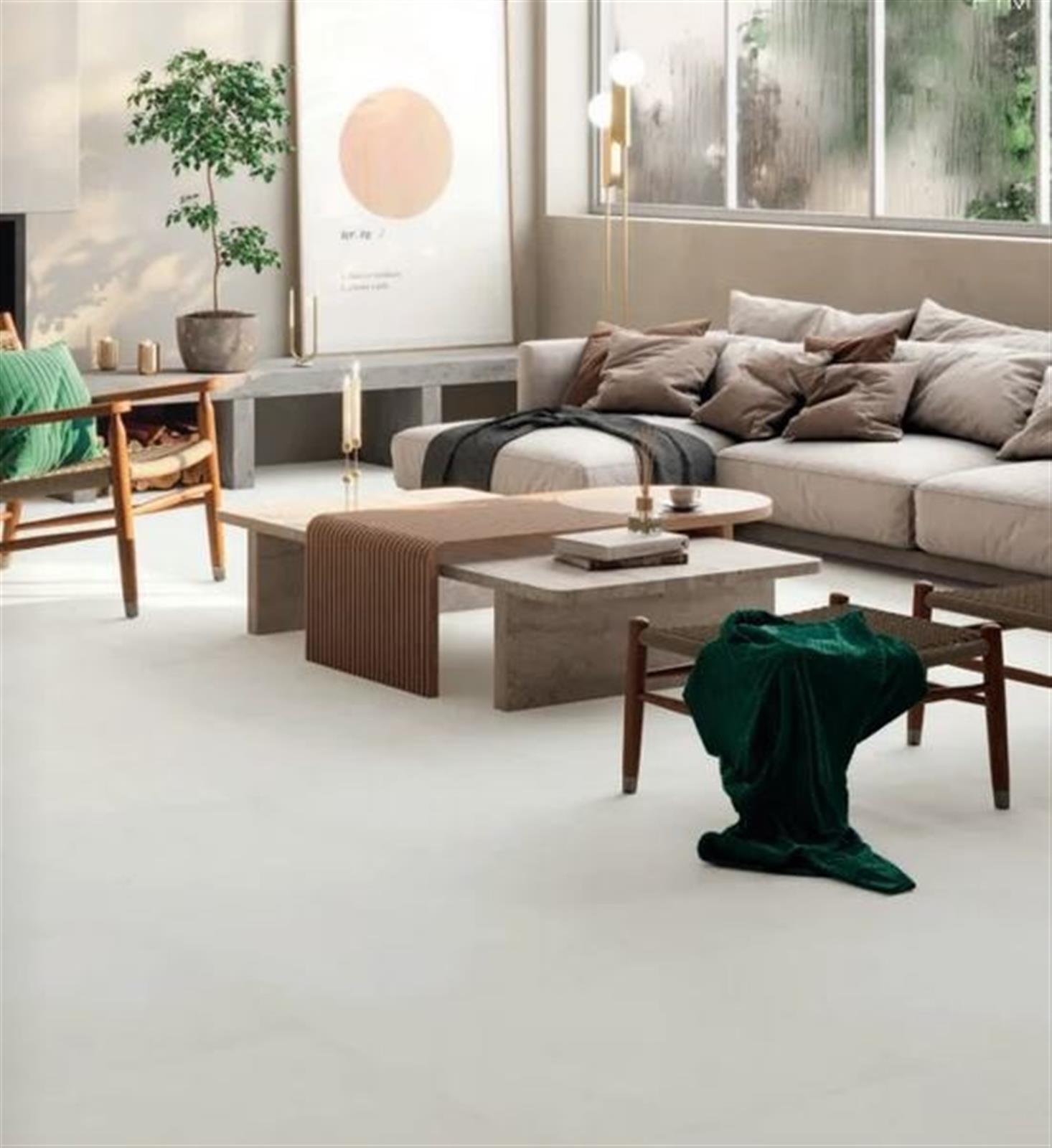 Carrelage d'intérieur imitation béton - Série JESSICA - Dimensions: 45 x45 cm - BLANCO