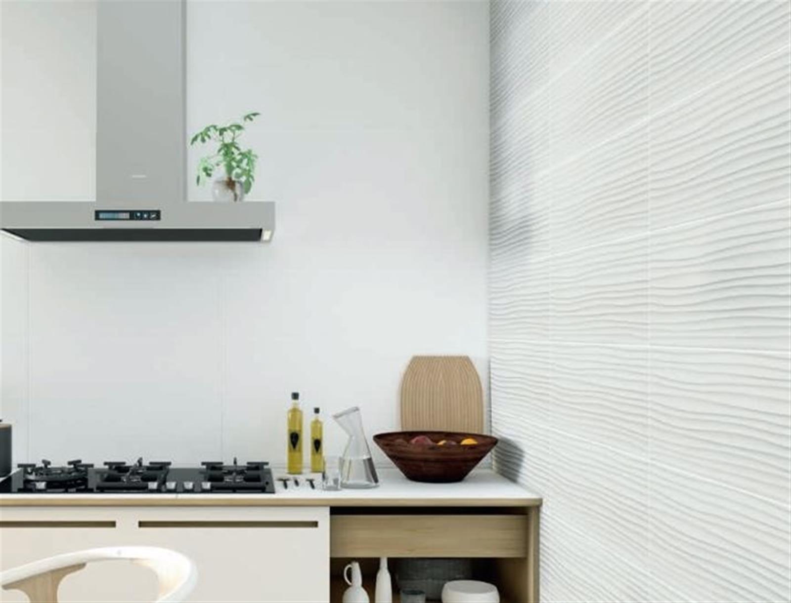 Carrelage d'intérieur - Série Blancos- Dunas - Dimensions : 25 x70 cm - Duna Blanco Brillo (blanc brillant)