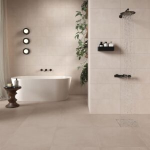 Carrelage d'intérieur sol effet ciment - Série VELT (45x45 cm) - Coloris : beige