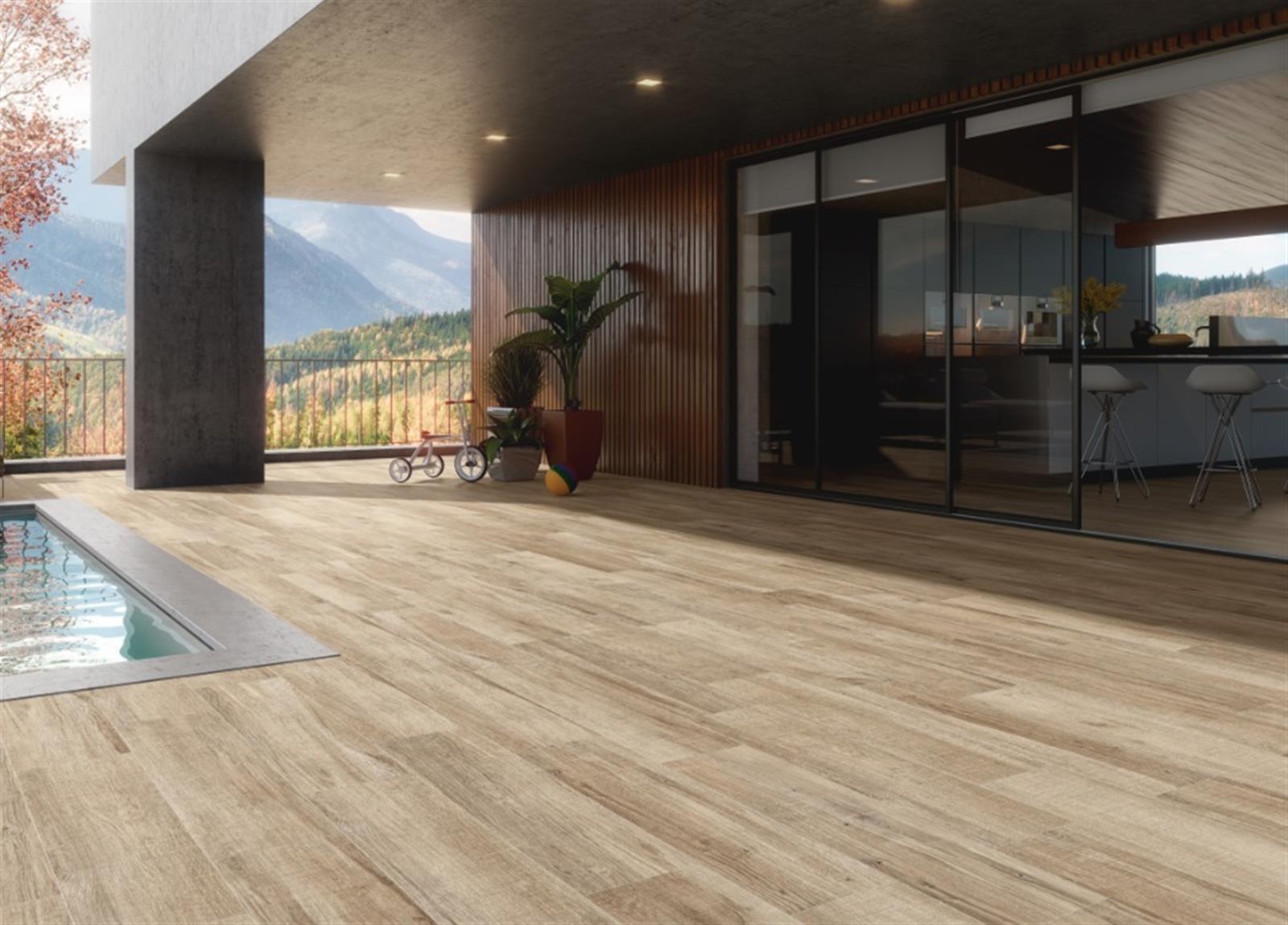 Carrelage extérieur série COOLWOOD AD (22.2x89.7 cm) - 22.2X89.7 COOLWOOD HONEY ANTI DERAPANT