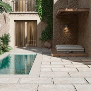 Carrelage sol extérieur effet pierre CARAMON (20 mm) 61x61 cm - Noce