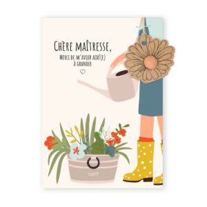Carte Cadeau Merci Maîtresse - 1 bombe à graines - BIO