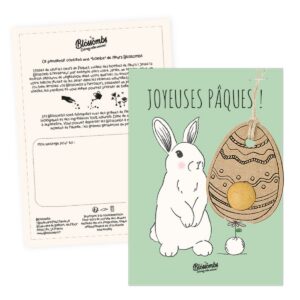Carte Œufs de Pâques à planter - Lapin - 1 bombe à graines - BIO