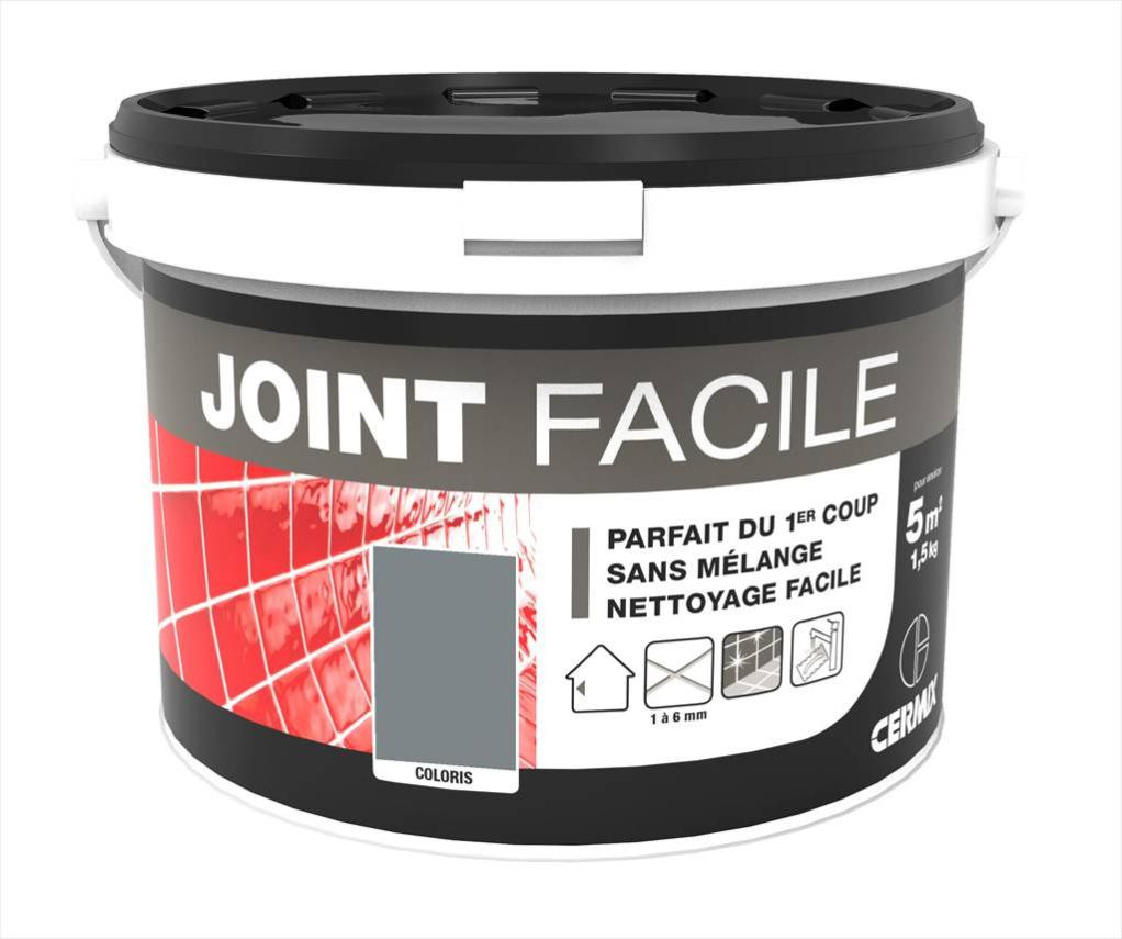 Joint pâte carrelage CERMIX gris moyen 1.5 kg, 5 m² Joint faicle gris moyen 5m²