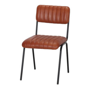 Chaise en cuir avec un style industriel Mid Century - modèle 042 - marron