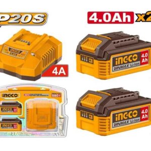 Chargeur de batteries + 2 batteries 4,0Ah - Tension de sortie 21V - courant de sortie: 4A