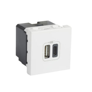 Chargeur USB MOSAIC 2 modules 230 V blanc LEGRAND 077592