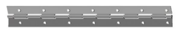 Charnière à piano longue 1980 x 25 mm épaisseur 0,6 mm axe diamètre nœud 1,8 mm MONIN 472 630