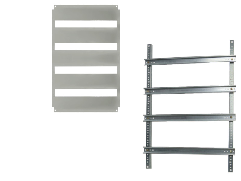 Châssis avec plastron 116 modules pour coffret polyester 600x800 Solera Polibox