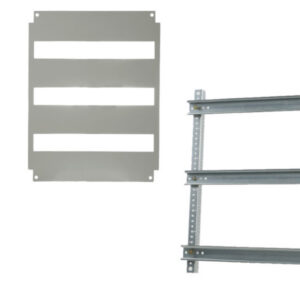 Châssis avec plastron 69 modules pour coffret polyester 500x600 Solera Polibox
