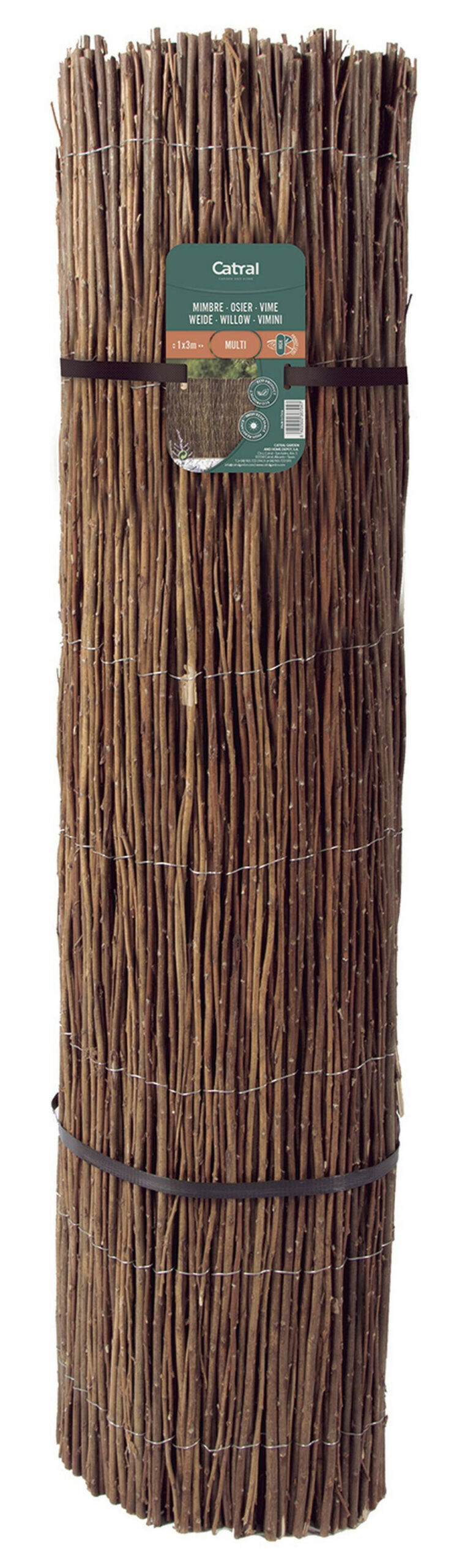 Clôture osier, assemblé en petits fagots - 1,5x3m