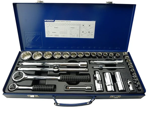 Coffret à douilles Chrome vanadium 35 pièces MC KENZIE finition miroir
