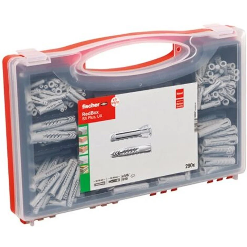 Coffret d'assortiment de 290 chevilles nylon FISCHER - (produit neuf - emballage abimé)