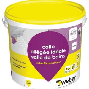 Colle à carrelage en pâte allégée spéciale salle de bain WEBERFIX PREMIUM ² - Seau 17kg