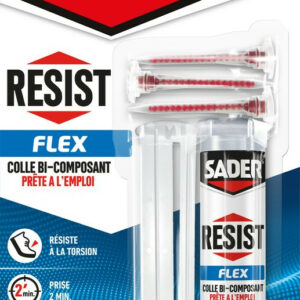 Colle de reparation epoxy bi-composant sader resist flex seringue 10g