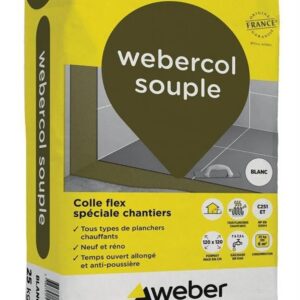Colle déformable pour carrelage WEBERCOL SOUPLE - sac 25 kg - gris
