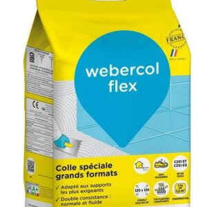 Colle pour carrelage WEBERCOL FLEX - sac 5 kg - blanc