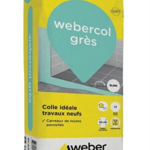 Colle pour faïence et grès WEBERCOL GRES - sac 25 kg - gris