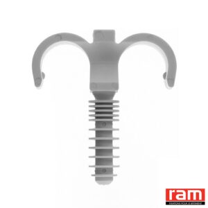 Collier cheville RAMCLIP gris double - Diamètre : 25 - Boîte de 100