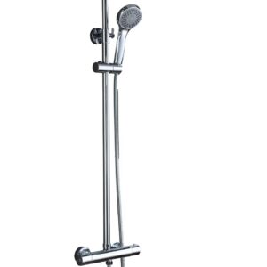 Colonne de douche thermostatique LONDON - Chromée - Barre extensible: 87/123 cm
