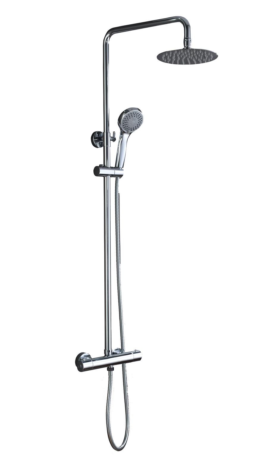 Colonne de douche thermostatique LONDON - Chromée - Barre extensible: 87/123 cm