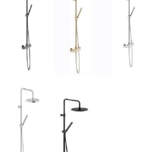 Colonne de douche thermostatique TONDA avec douchette stylo - Coloris: PVD Miele brossé