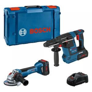 Combi-kit 2 outils 18 V (GWS 18V-10 P + GBH 18V-26) + 2 batteries 5,5 Ah ProCORE + chargeur rapide + coffret L-BOXX BOSCH 0615990N33