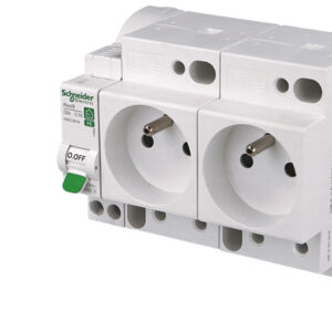 Combiné disjoncteur + 2 prises 2P+T Schneider Resi9 XE