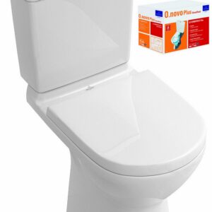 Combipack O.NOVO Plus avec DirectFlush WC à poser en céramique - Sortie horizontale - Couleur : blanc - avec abattant coordonné.