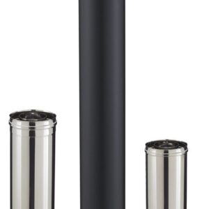 Conduit droit pour poêle à granulés - PGI pour poêles à Pellets - Diamètre 80/130 - Longueur 450 - Finition : Noir mat
