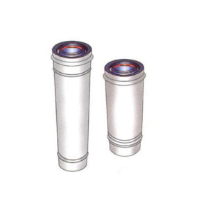 Conduit INOX/GALVA blanc CONCENTRIQUE - intérieur isolé - L 500 mm