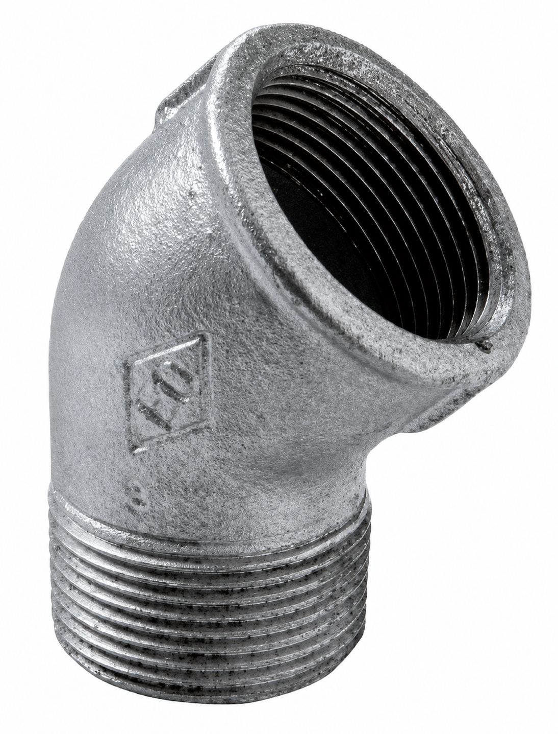 Coude 45° 121 mâle-femelle galvanisé 3/8'' VIRFOLLET 12105002