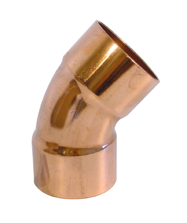 Coude 45° à souder - Cuivre - Raccord Femelle/Femelle - Diamètre : 42