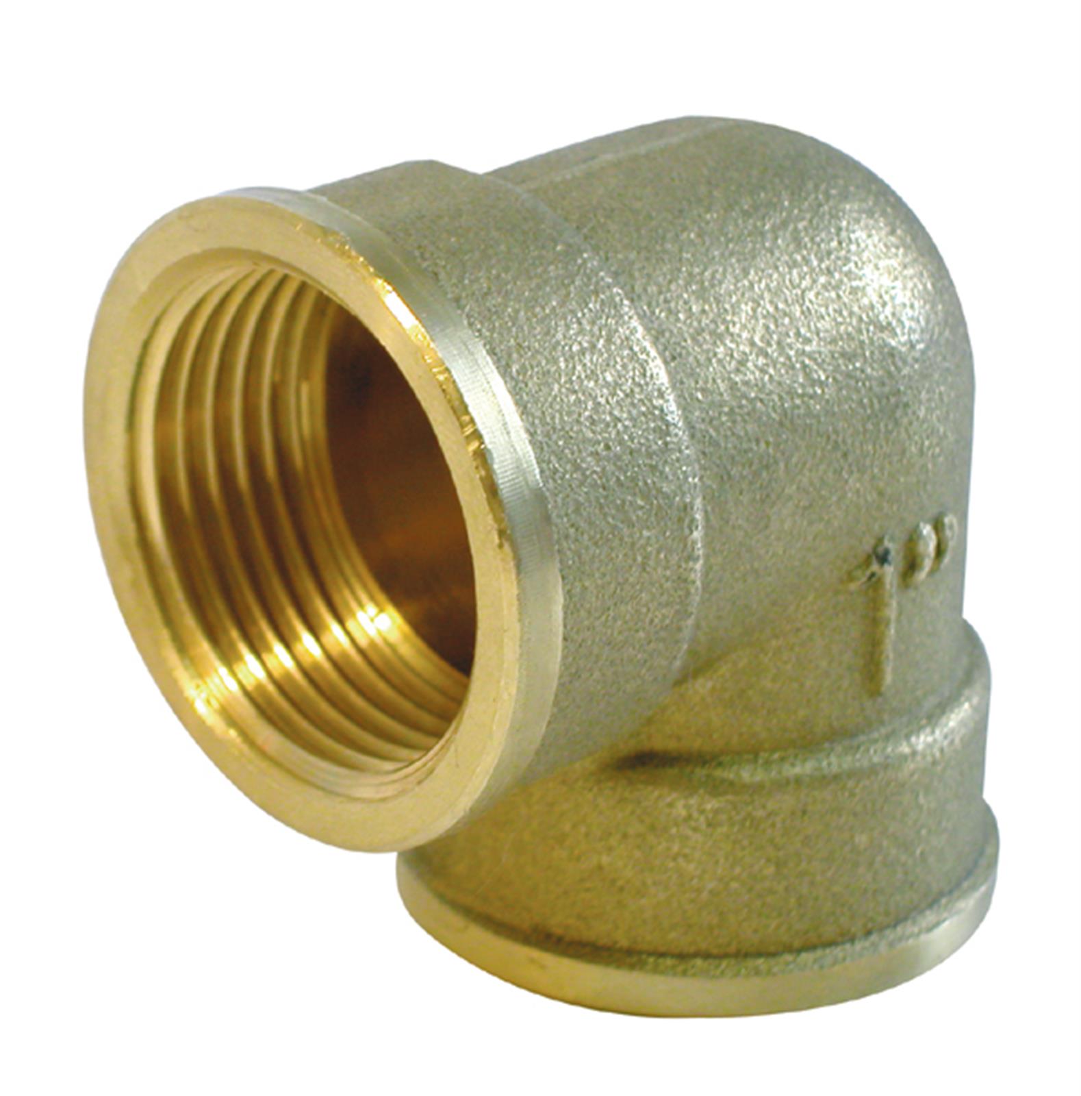 Coude 90° laiton à visser FF - Diamètre : 1/2'' - 15-21 - DN15