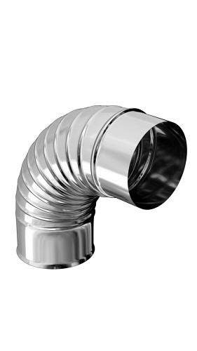 Coude 90° plissé inox 304 125 mm TEN - 362125
