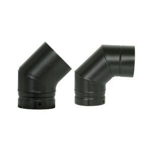 Coude à segments émaillé pour poêle à bois - Coude à 45° - diamètre 150 - Couleur : Noir Mat