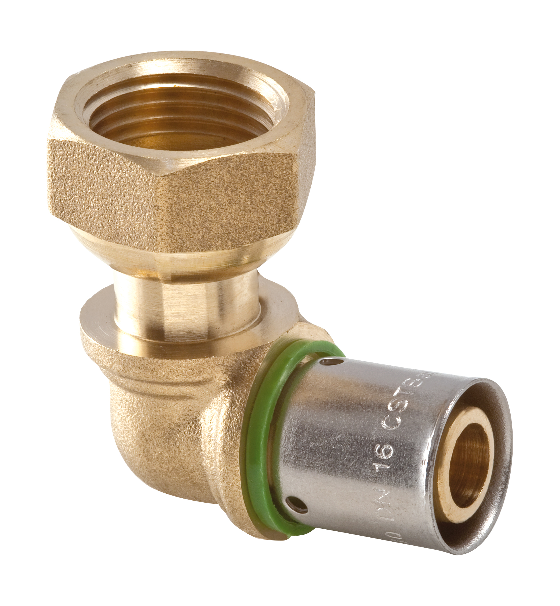 Coude écrou tournant PER à sertir radial - Diamètre : 25 - 3/4''