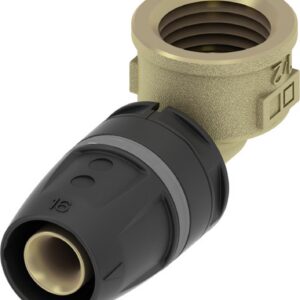 Coude femelle TECElogo-Push laiton - Diamètre: 16x1/2" - Longueur: 55 mm - Hauteur: 20 mm