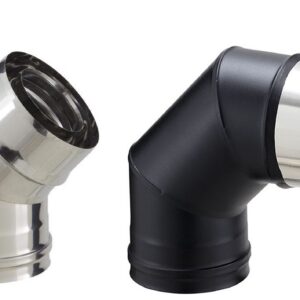 Coude inox pour poêle à granulés - PGI pour poêles à Pellets - Coude 30° - Finition : inox