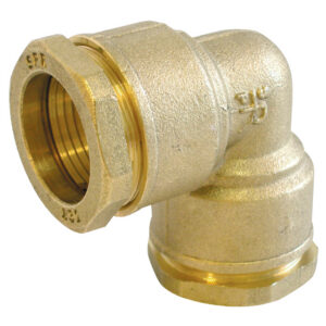 Coude laiton égal 90° à serrage extérieur pour tubes PE ou acier - Diamètre : 25mm