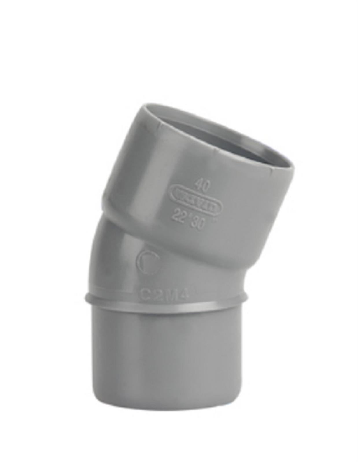 Coude PVC Mâle/Femelle 22° - MF 22°30 100 GN - GRIS