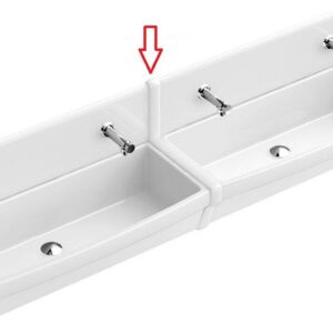 Couvre joint lavabo blanc - Largeur: 1000 mm - Hauteur: 45 mm - Profondeur: 16 mm - Blanc