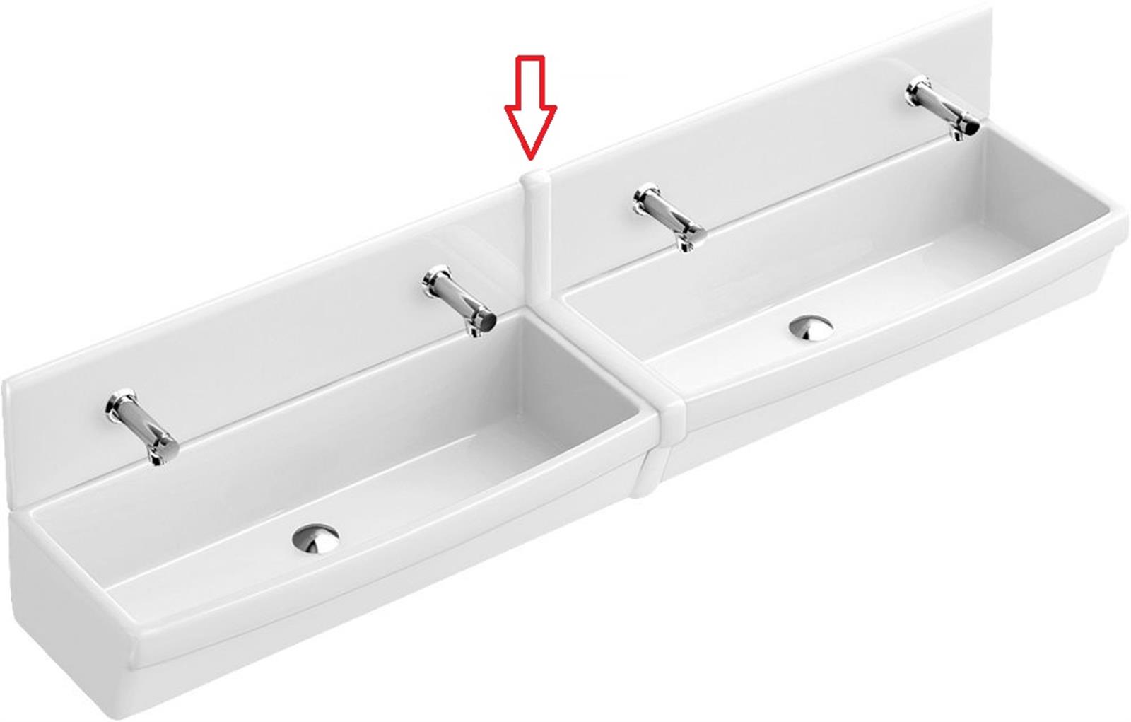 Couvre joint lavabo blanc - Largeur: 1000 mm - Hauteur: 45 mm - Profondeur: 16 mm - Blanc