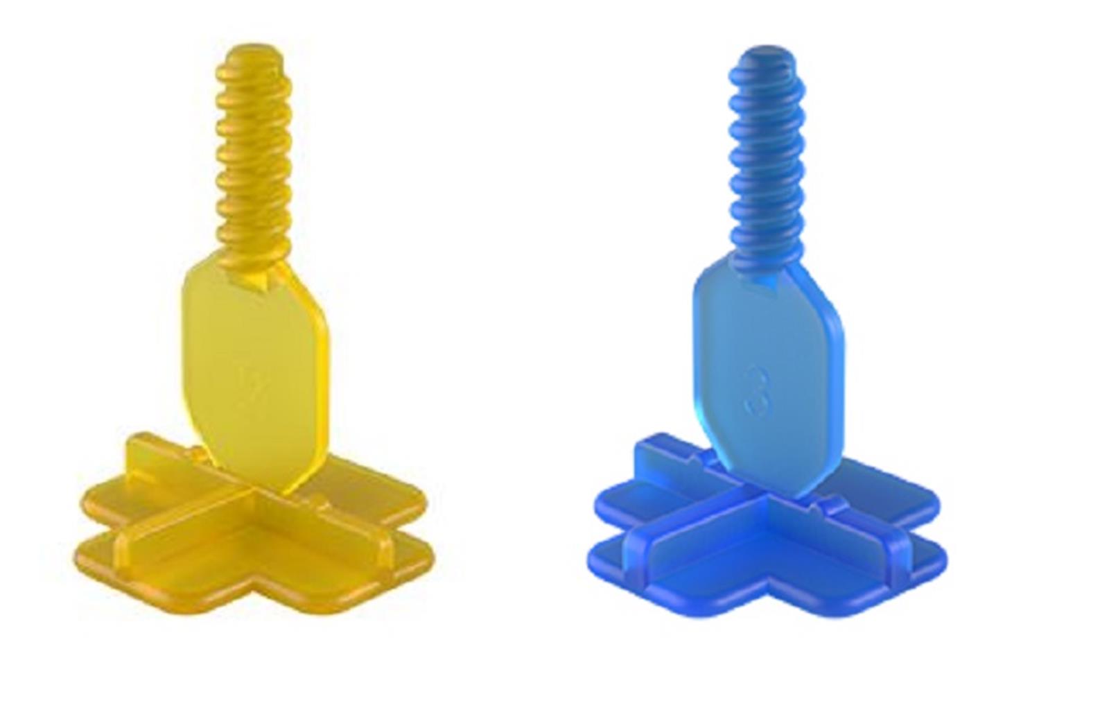 Croisillons autonivelants à vis en T - Epaisseur 2 mm - jaune - sachet 250 pièces